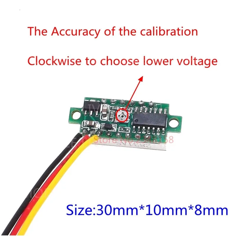 TZT трехлинейный прецизионный цифровой вольтметр постоянного тока светодиодный цифровой вольтметр DC4.5V-30V 0,28 дюйма Мини цифровой вольтметр 0-100 в
