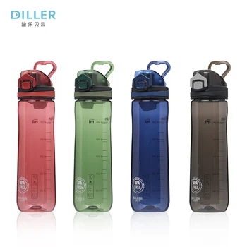 

Diller Drinkware Tritan Plastic Large Capacity Casual School GYM Sport Water Bottle Food Grde Eco-Friendly 500ml/600ml No.D03