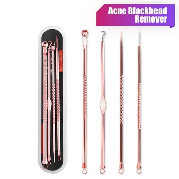 

4PCS/set Acne Blackhead Remover Stainless Steel Needles Tool Comedone Extractor Pimple Blemish Face Skin Care Beauty Tools