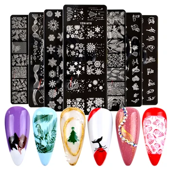 

1pcs Nail Stamping Plates Flower Leaf Geometry Animals Image Stamp Templates Manicure Print Stencil Tools
