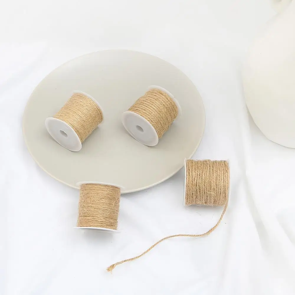 Natural Burlap Hessian Jute Twine Cord Hemp Rope String Wedding Gift Packing Strings DIY Scrapbooking Florists Craft Decor