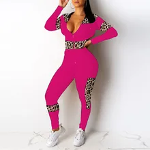 Новинка, модный спортивный костюм для женщин, женский разноцветный леопардовый комплект с длинным рукавом, укороченный топ+ штаны, одежда для активного отдыха
