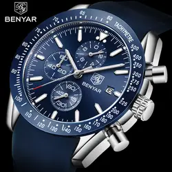 BENYAR мужские s часы бизнес полный стальной кварцевые часы мужские Топ бренд класса люкс повседневные водонепроницаемые спортивные часы Relogio