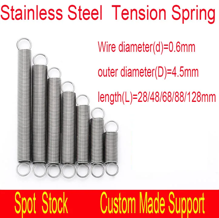 Wire Dia 1mm Tension Extending Springs Expansion Spring Length Size Choose 
