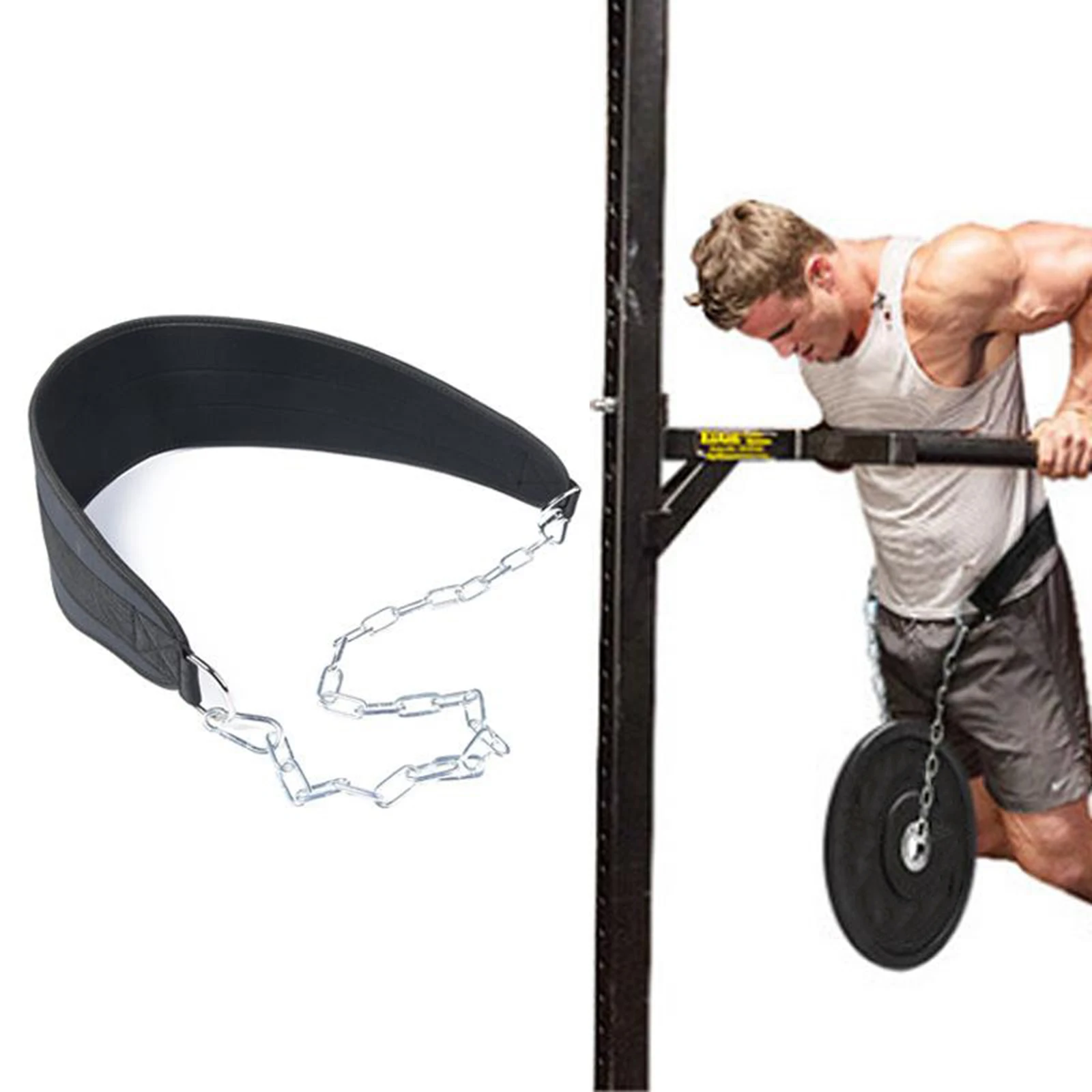 Weight Lifting Dip Belt Exercise Belt Fitness Body Building Belt Hold 110-220lbs