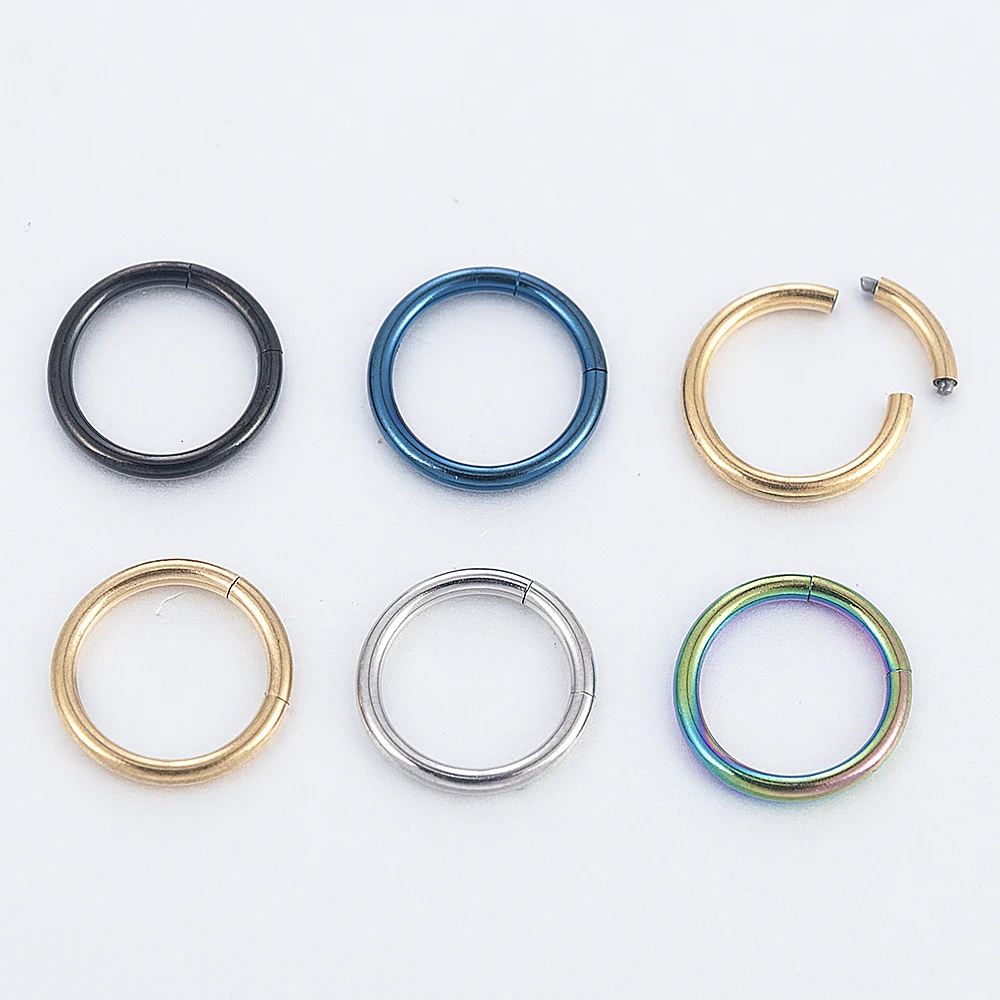 

Women Men Classic Segment Ring Surgical Steel Nose Hoop Punk Stud Ear Ring Round Earring jewelry