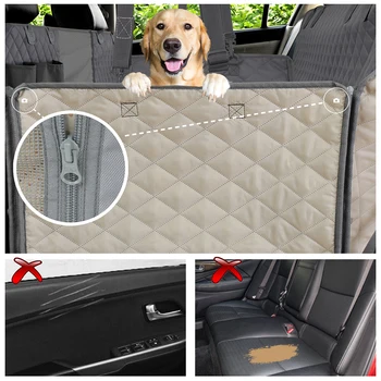 Dog Car Seat Cover Waterproof Pet Travel Dog Carrier Hammock Car Rear Back Seat Protector Mat Safety Carrier For Dogs 5