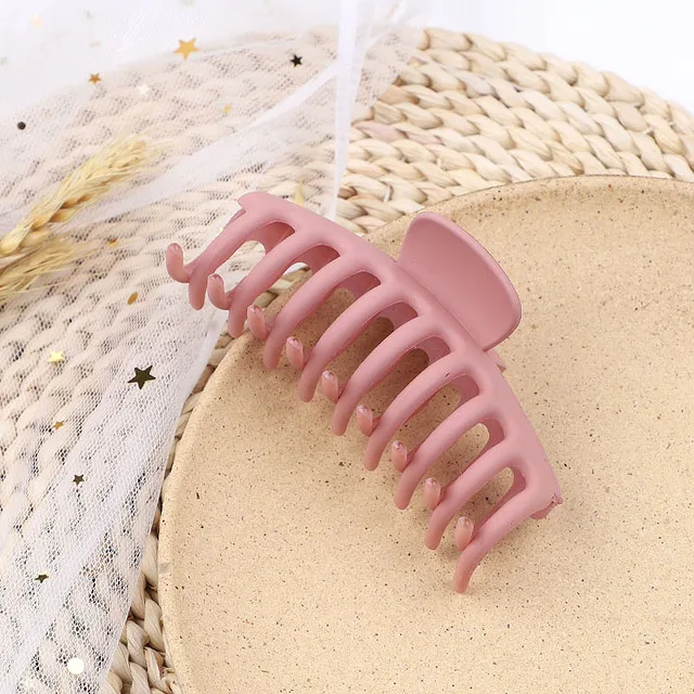 2021 Korean Solid Big Hair Claws Elegant Frosted Acrylic Hair Clips Hairpins Barrette Headwear for Women Girls Hair Accessories 7