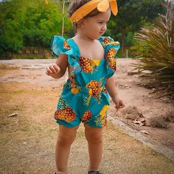 

Emmababy Newborn Baby Girl Summer Clothes Sleeveless Backless Fruit Printed Flower Romper Jumpsuit Outfits Cotton