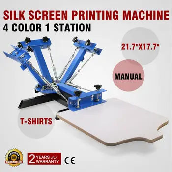 Screen Printing Machine 4 Color 1 Station Silk Screen Printing Press For T-Shirt DIY Printing With Removable Pallet dt 05b stroboscope lamp with battery for printing machine 50 times minute 20000 times minute