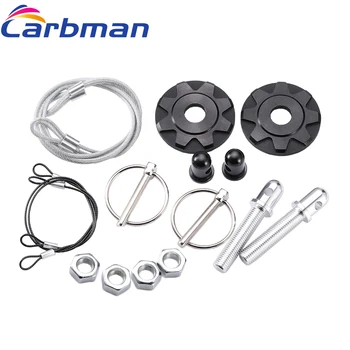 

Carbman Car Engine Cover Lock Kit Aluminum Racing Pins Quick Latch Rope Clip Universal Use New Arrival