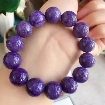 

Z208 Fine Jewelry Russia Origin Natural Purple Charoite Charms Gemstone Bracelets 65.1grams Fine Hologram Female Bracelets