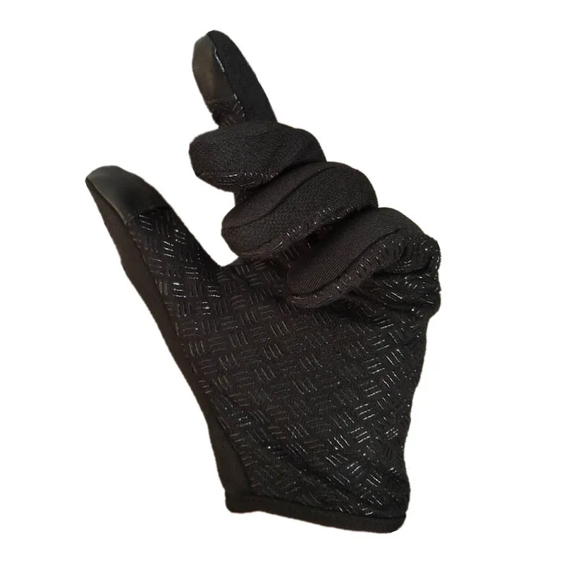 Q Men Women Cycling Gloves Windproof Anti-slip Zipper Full Finger Touch Screen Mittens Bike Sports Gloves Winter Warm Gloves