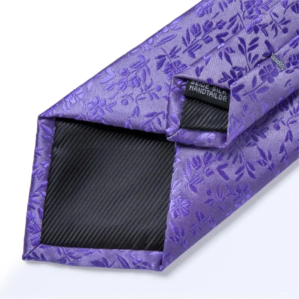 Мужской галстук фиолетовый однотонный Цветочный Шелковый Свадебный галстук для мужчин DiBanGu новые дизайнерские носовые запонки Бизнес Подарочный галстук набор для мужчин SJT-7266