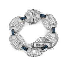 Хип-хоп стиль Bling Iced Out большой тяжелый Iced Out Mariner Link браслет для мужчин