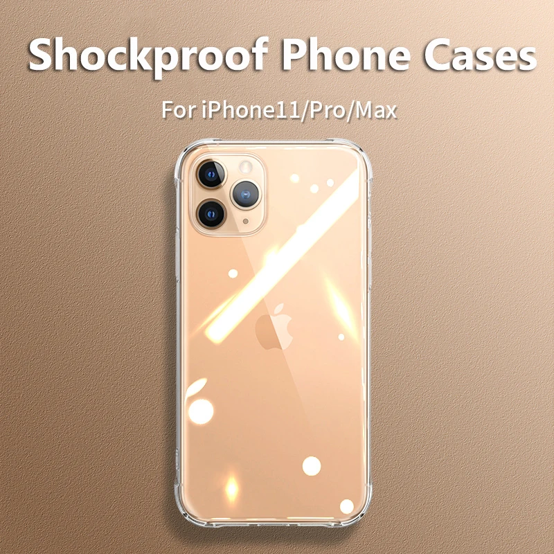 Прозрачный чехол для телефона iPhone 11 2019 мягкий из ТПУ Pro Max чехлы поддержка