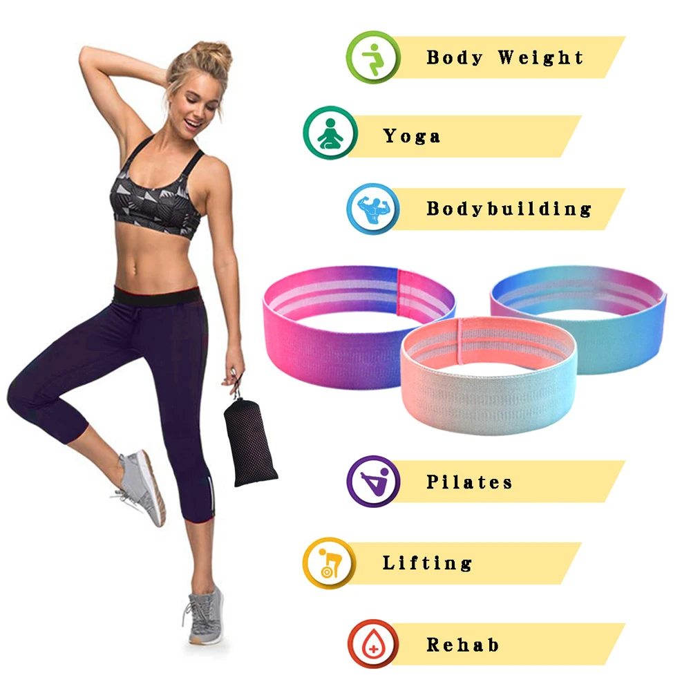 DMAR Hip Resistance Bands Gym Fitness Equipment Training Exercise Yoga Booty Legs Thigh Arm For Warmup Squats Peach Buttock