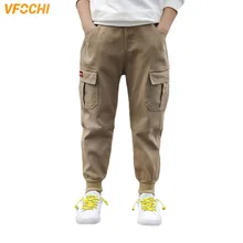 Брюки-карго VFOCHI однотонные для мальчиков, с эластичным поясом Брюки-карго VFOCHI однотонные для мальчиков, с эластичным поясом