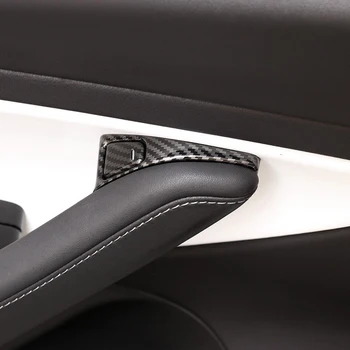 

Fit for Tesla Model 3 2018 2019 2020 Car Styling ABS Carbon Interior Car Door Lock Buckle Cover Trim 8pcs Auto Accessories