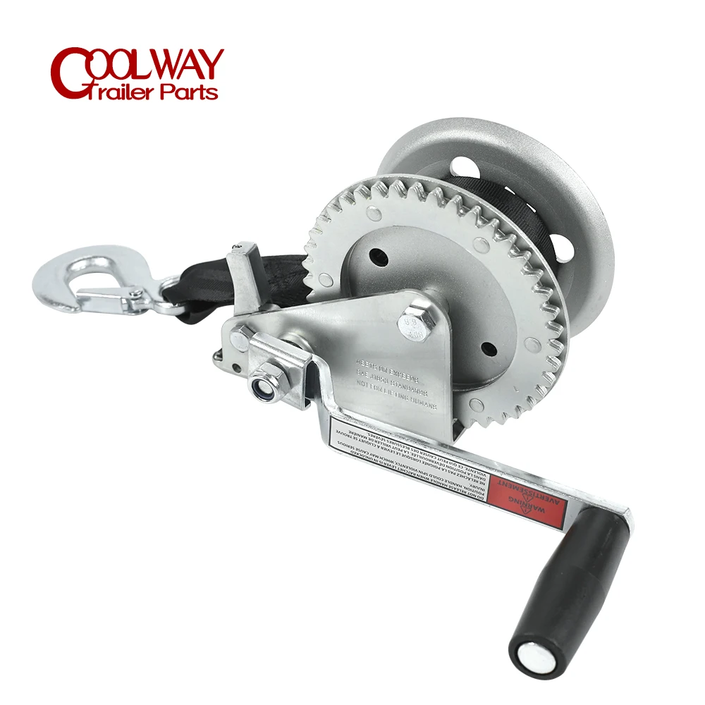 High Quality Hand Winch CAP 1200 LBS / 540 KG 6.1M Extra Long Synthetic Strap Webbing Car Boat Trailer