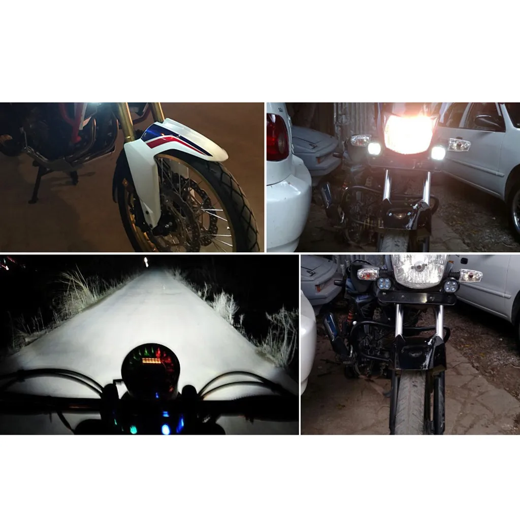 2 шт. Мотоцикл головной светильник U5 125w Led Angel Eyes вождения Drl 4 цвета Противотуманные фары Дневные Фары Светильник Moto Точечный светильник Мотоцикл головной светильник Точечный светильник# YL1