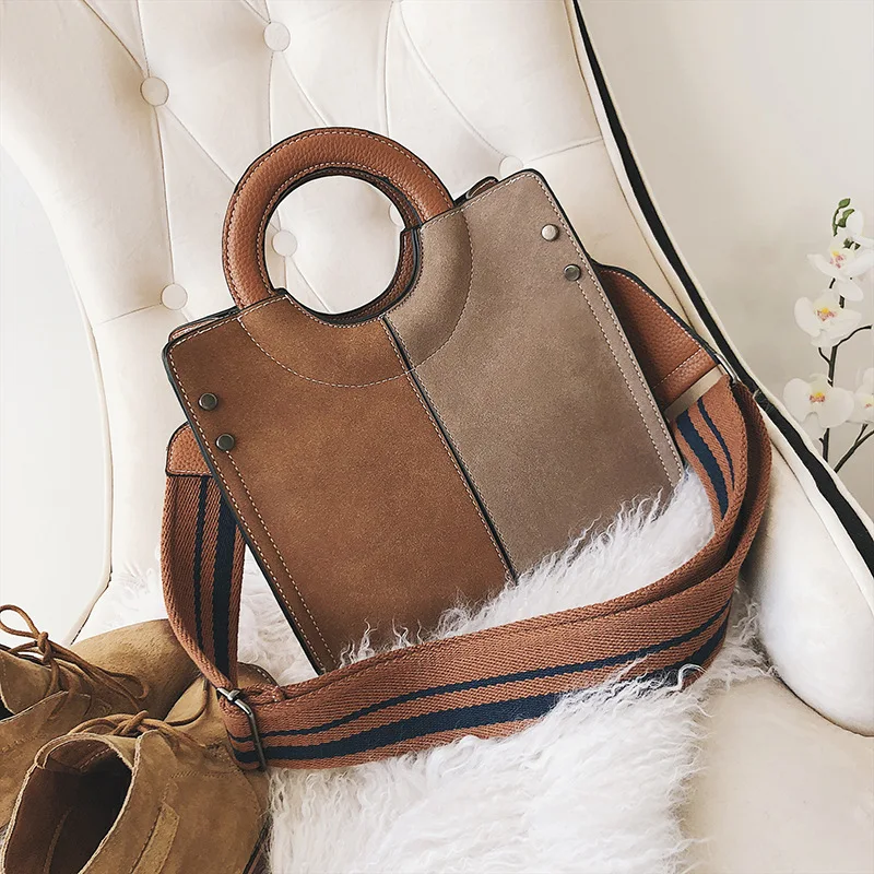 

handbag women bag high-quality single shoulder slung Europe and America wide shoulder strap scrub 2019 new JIULIN