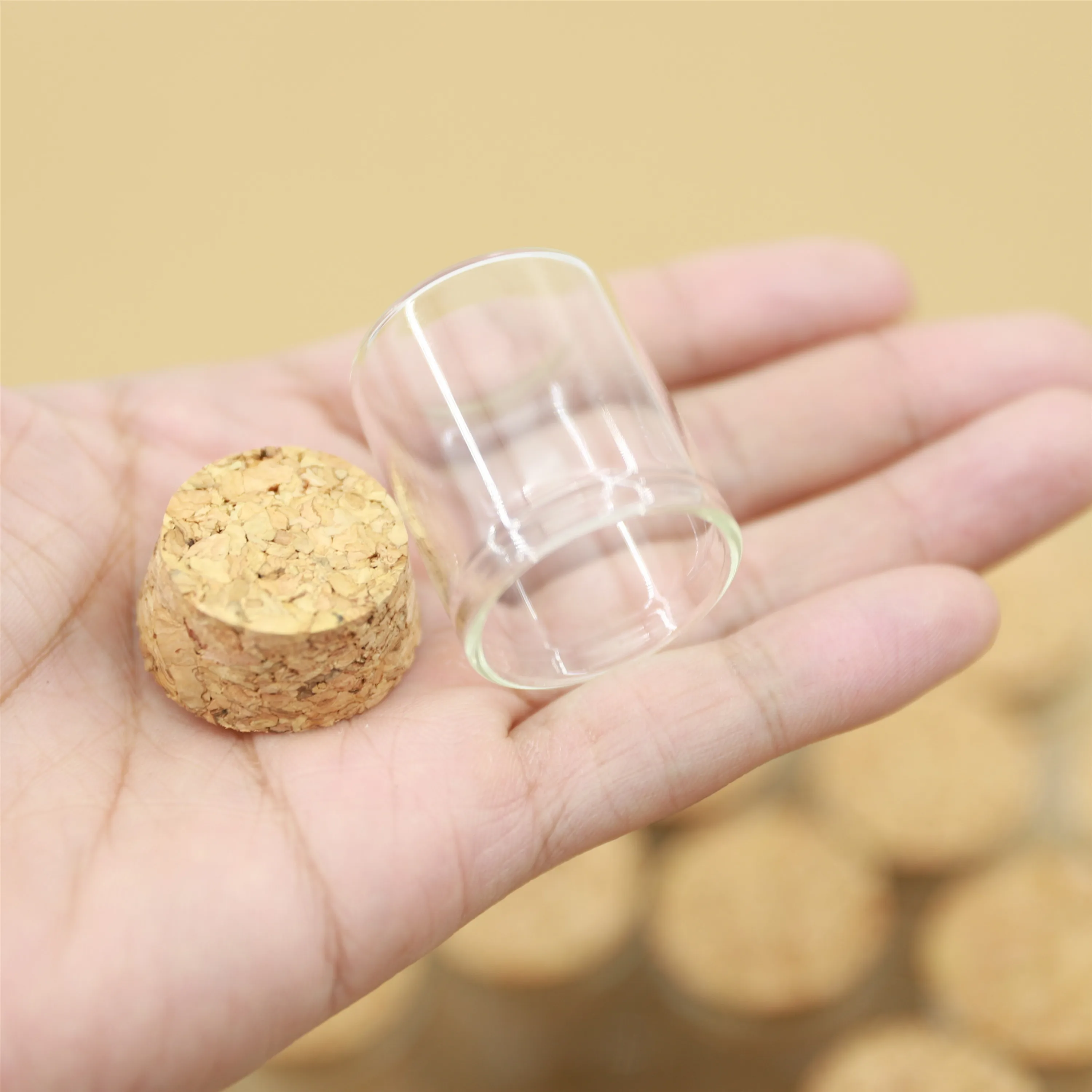 24 pcs/lot 12ml 24*30*35mm Small Glass Bottle Cork Stopper Spice Bottles Container Sealed Glass jar Vial Bottle Stopper 4