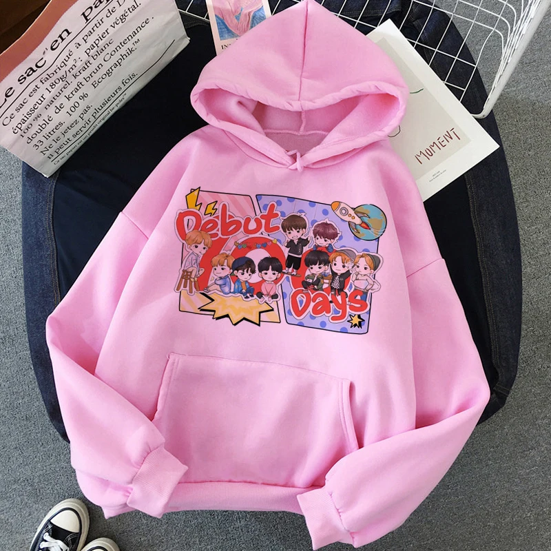 Stray Kids Miroh Harajuku Толстовка 90 s, кто я Забавный мультфильм Kawaii толстовка с рисунком Мода 3RACHA Kpop толстовка с кумирами Женская - Цвет: H2402