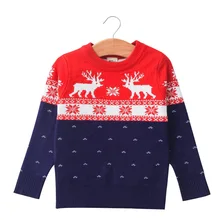 Новые детские свитера для мальчиков и девочек, вязаный новогодний свитер пуловер с длинными рукавами