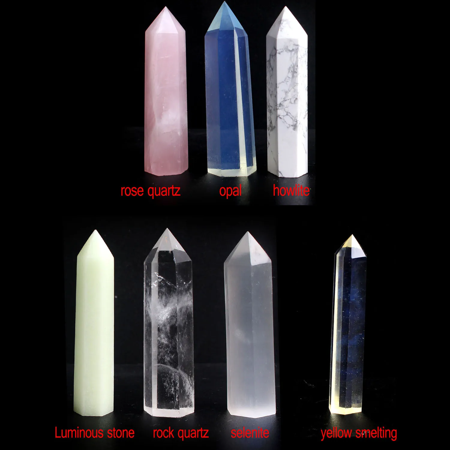 Натура Кристалл обелиск точка палочка ювелирные изделия Красочные Флюорит Роза