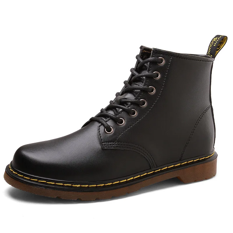 

Fashion Good Quality Increase Height 8cm Genuine Leather Upper Material Anti-slip Rubber Unisex Boots Men Ankle Boots