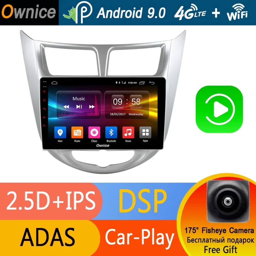 9 &quotIPS Android 0 Octa Core автомобильный DVD радио плеер для Hyundai Solaris Accent Verna 2011 2012 Navi GPS 4G RAM 32G