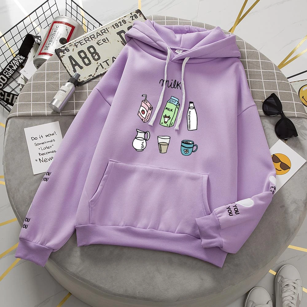 Sudadera con capucha de Friends para mujer, jerséis Harajuku con bordado gráfico, ropa de calle Kawaii, Tops talla con capucha y sudaderas| -