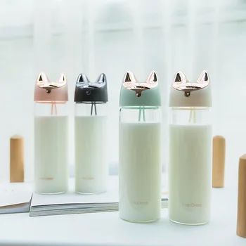 

Korean Version of the Super Adorable Glass Creative Cute Cartoon Cup Creative Personality Trend Portable Leak-Proof Cover Cups