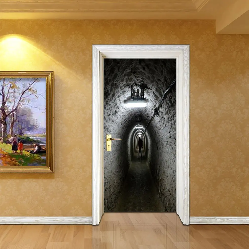 Фотообои на дверь. Картина дверь. Рисунок на дверь 3д туннель. Фотообои на дверь тоннель. 3d туннель.