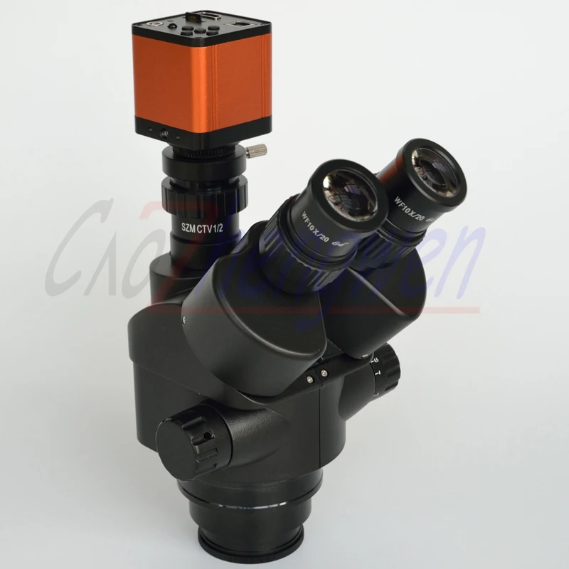 FYSCOPE 16MP HDMI 60SPF новый черный микроскоп 7X-45X Simul-Focal Тринокулярный зум стерео головка +