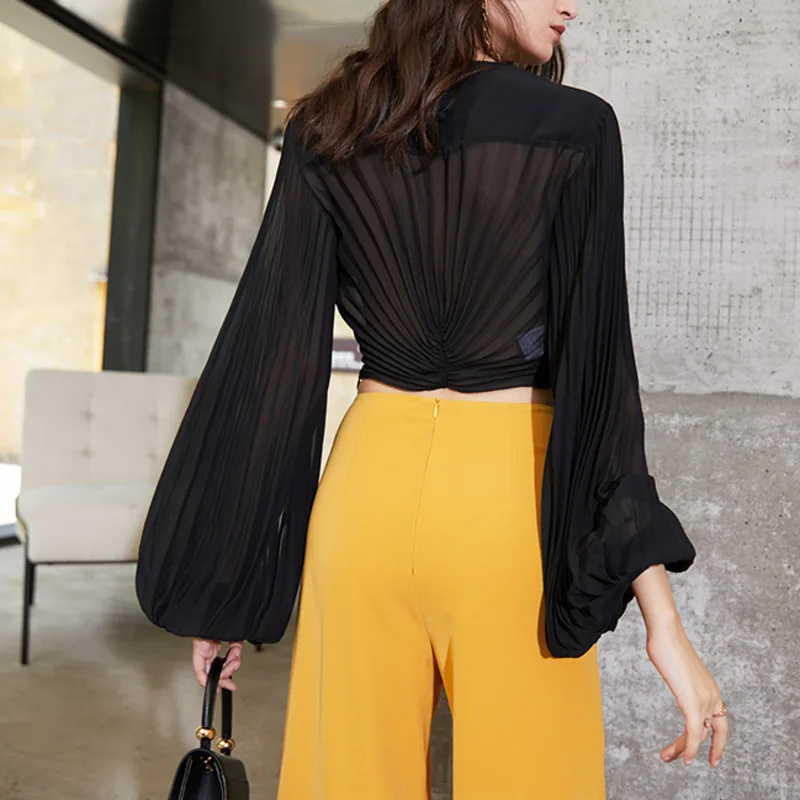 DEAT 2020 Spring Summer New Fashion Lantern Sleeve
