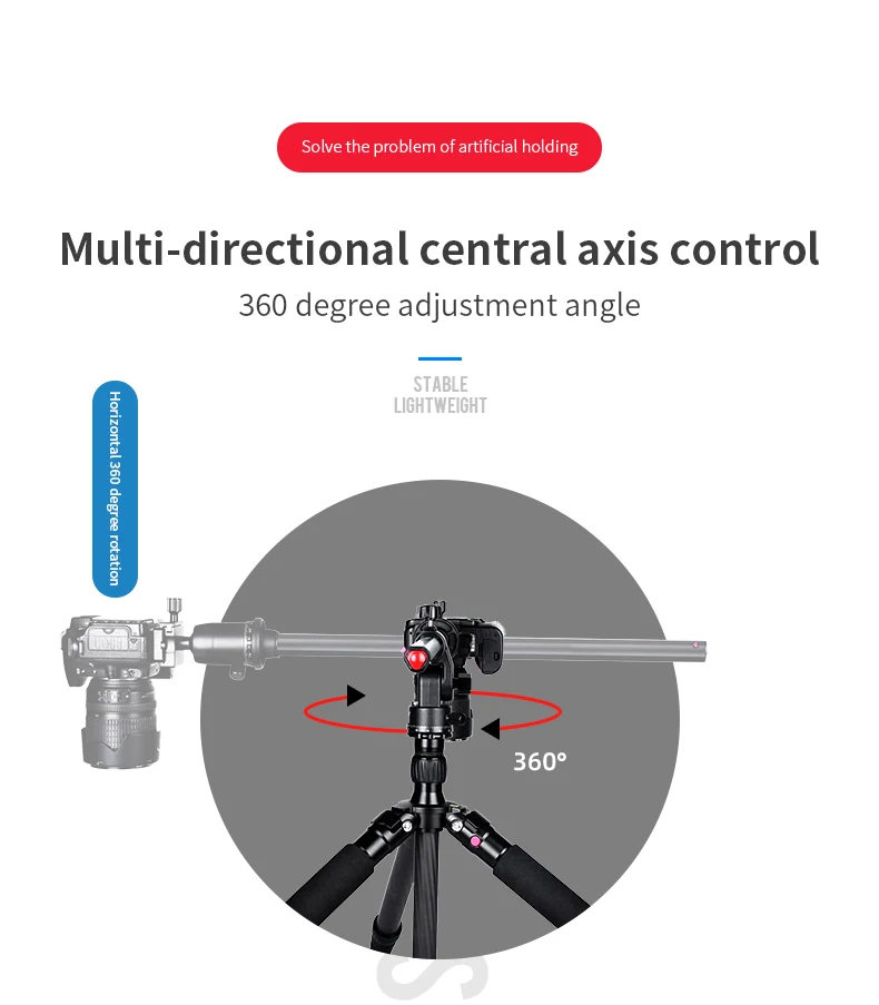 

Manbily Photography Multi-directional Central Axis Control Rocker Arm Center Axis Transverse System Vertical Extension Stick