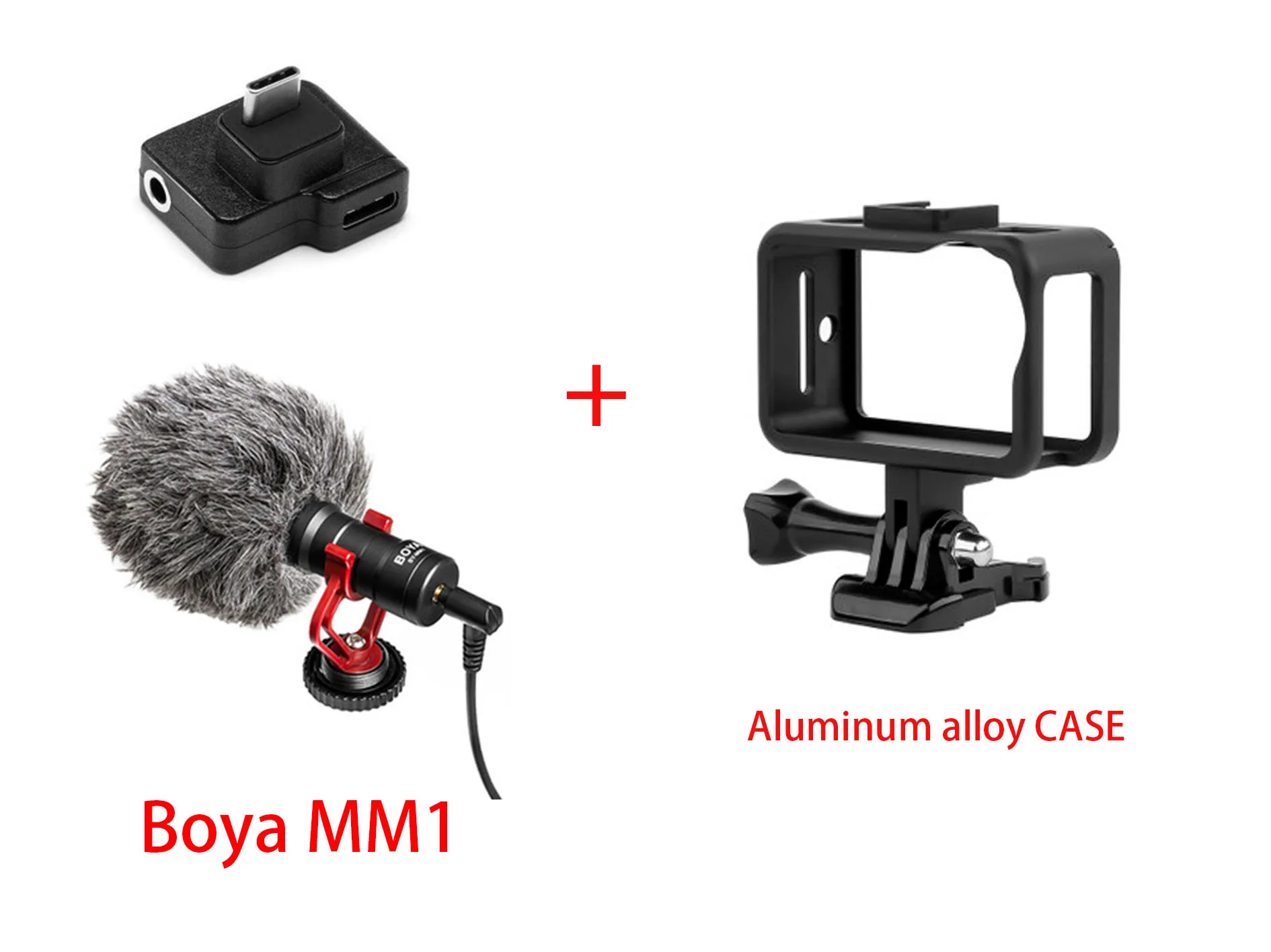 CYNOVA DJI Osmo экшн микрофон 3,5 мм/USB-C адаптер Аудио Внешний 3,5 мм крепление для микрофона разъем TRS DJI Osmo экшн аксессуары - Цвет: adapter case mic