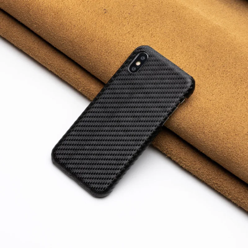 Карбоновый зернистый чехол для телефона для IPhone X XS Max XR для Apple 5 5S SE 6 6S 7 8 Plus чехол для задней крышки Защитный полуобернутый чехол - Цвет: Black