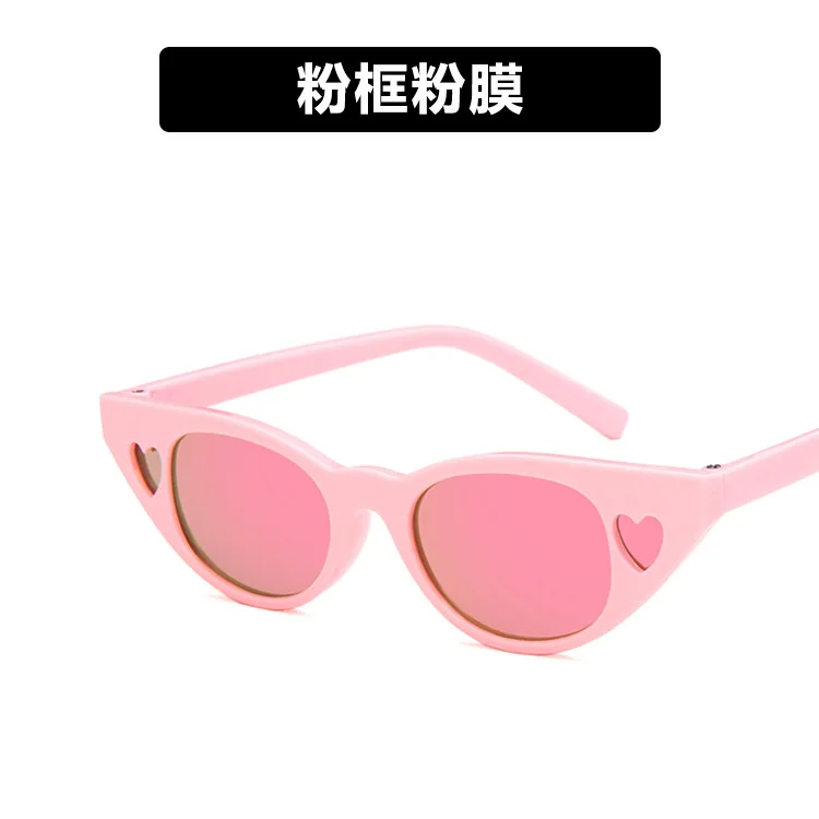 Винтажные детские солнцезащитные очки кошачий глаз, брендовые дизайнерские ретро треугольные солнцезащитные очки, женские очки UV400 Oculos de sol - Цвет линз: pink