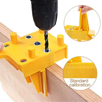 

Drill Guide Locator Jig Handheld Pocket Hole Jig Set Woodworking Wood Dowel Self-Centering Puncher Doweling