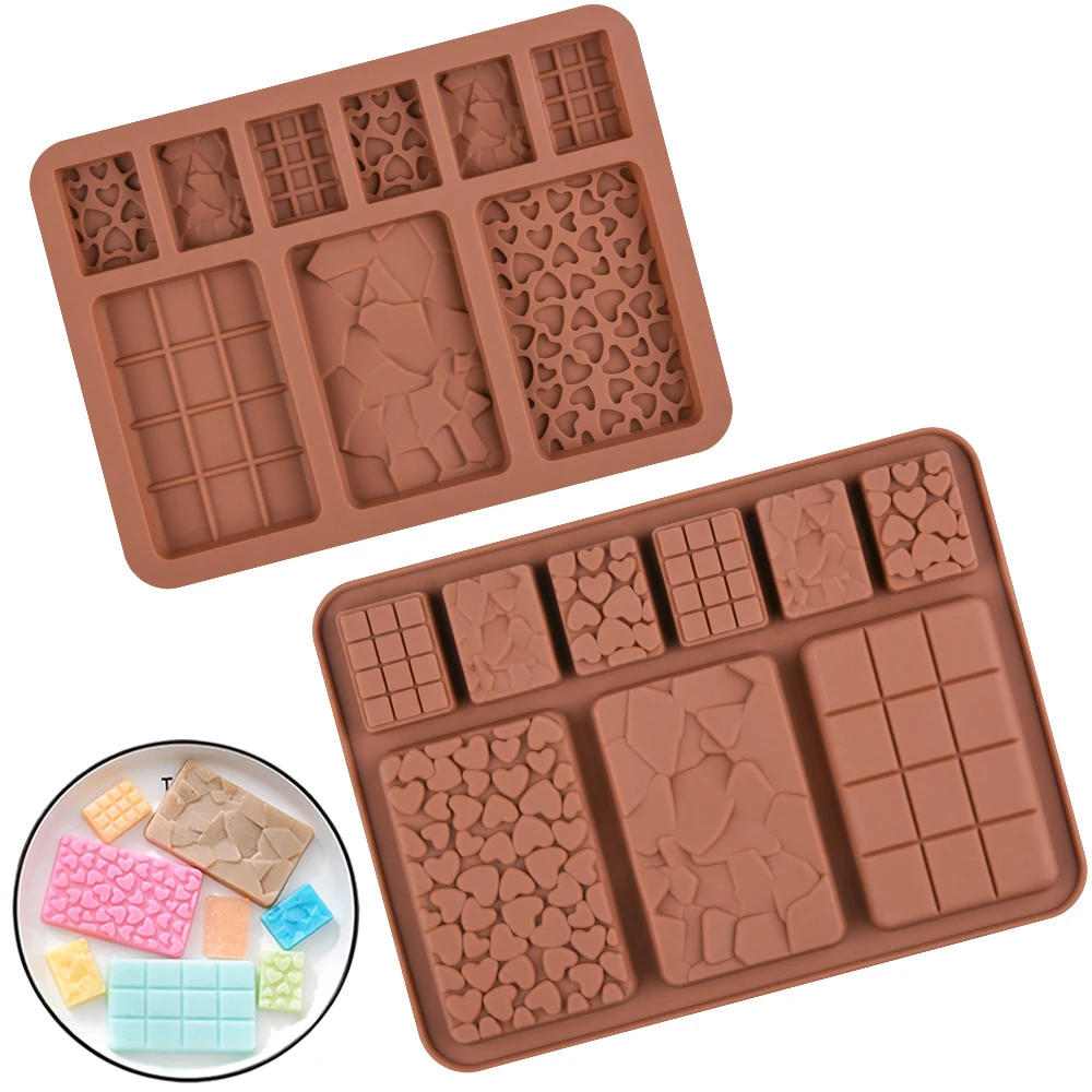 9キャビティスクエアチョコレートバーモールド,チョコレート型,クッキー型,ハート型,クッキー型,バレンタインデーのベーキング用Baking
