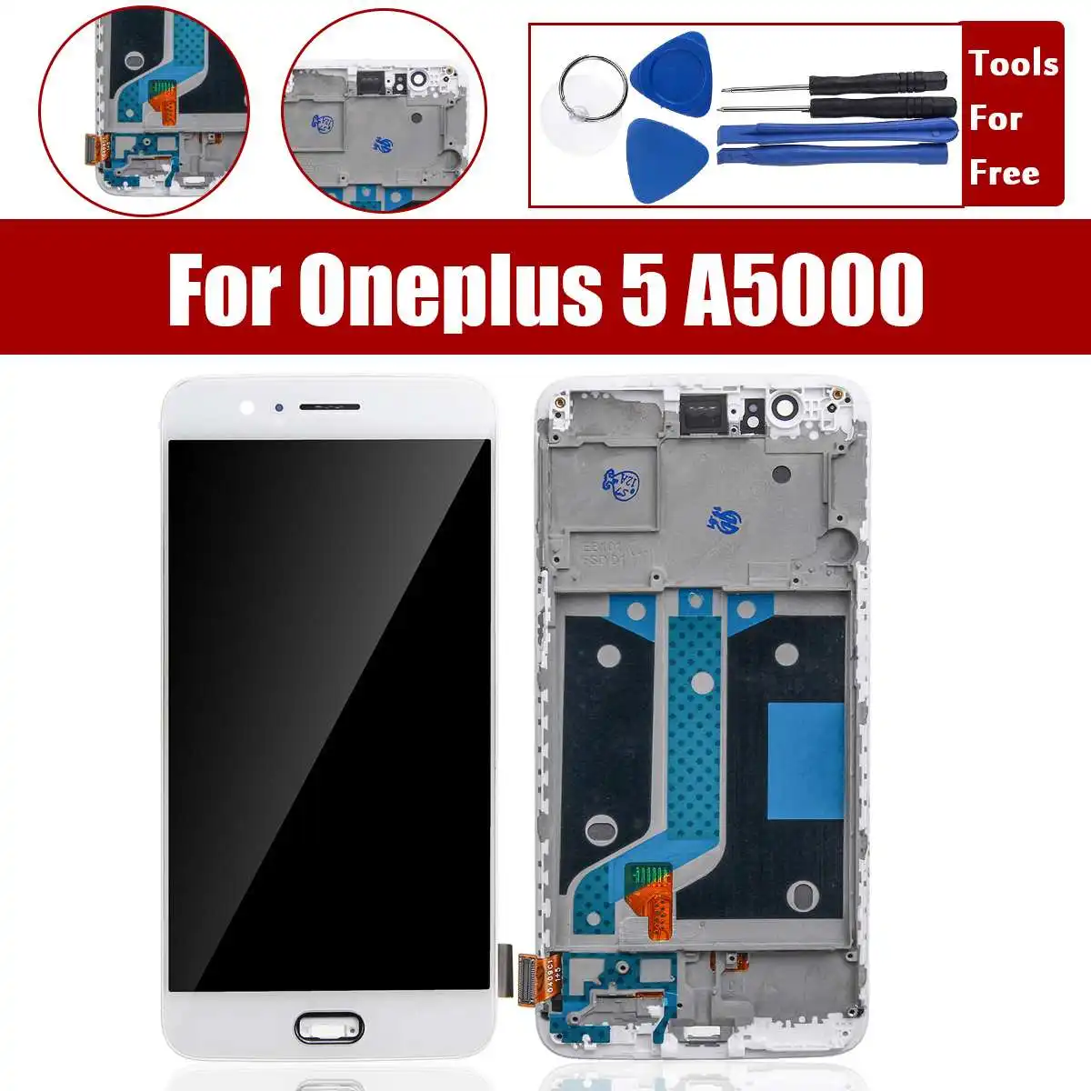 

LCD Display + Touch Screen Digitizer Replacement With Repair Tools For Oneplus 5 A5000 Fix Tools Mobile Phone NEW LCDs Screen