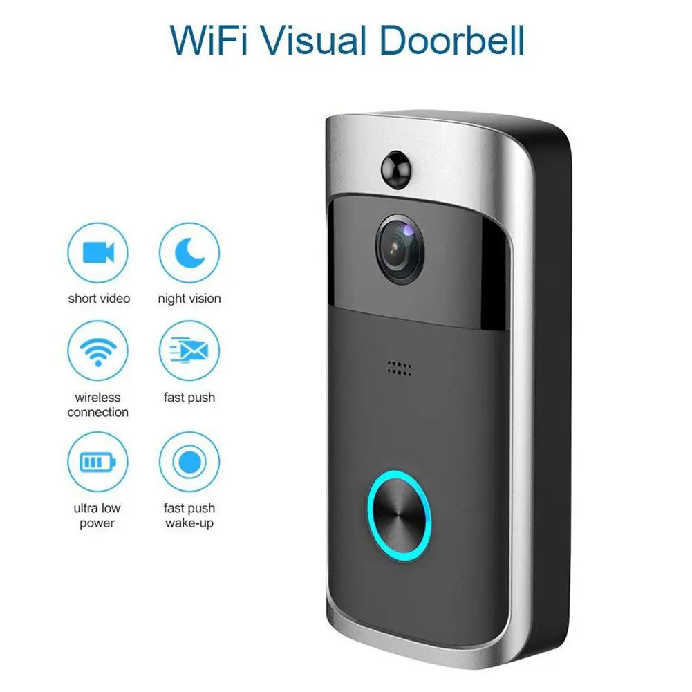 

Smart Video Wireless WiFi DoorBell IR Visual Camera Record Home Security System