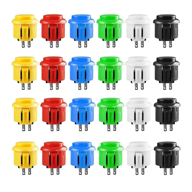 Sanwa OBSF-24 푸시 버튼 DIY 파이팅 스틱 PC 조이스틱 게임 부품에 대 한 2Pcs 24mm OEM 아케이드 단추 스위치 교체