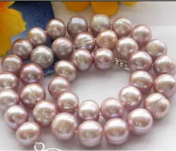 

Fashion jewelry Free Shipping 17inch lavender round freshwater pearl necklace