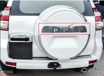 

Free shipping Rear spare tire cover light bar trim mark Rear Trunk Lid Cover Trim for Toyota Prado FJ150 2010- 2015