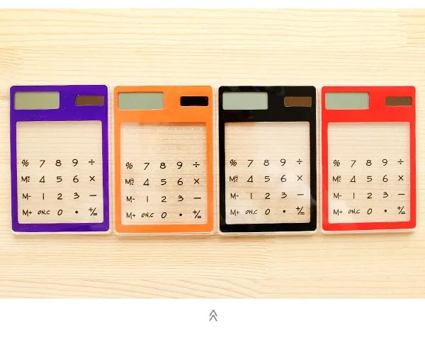 

free shipping Cute transparent Calculator Mini Solar Students' creative stationery