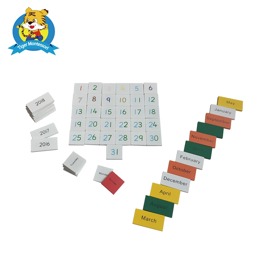 Тигр Монтессори дети 3D головоломка деревянные детские игрушки для детей Preshool развивающий календарь математическая игрушка Brinquedos Juguets